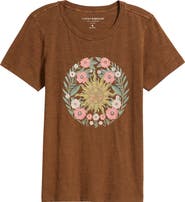 Lucky Brand Embroidered Floral Sun Cotton Graphic T-Shirt