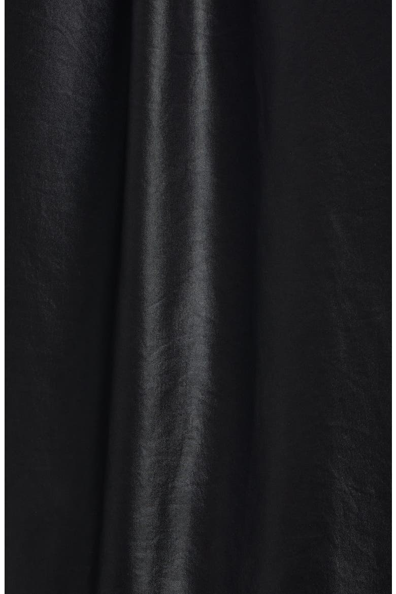 Celia Origami Sleeve Satin Shirt, Alternate, color, BLACK
