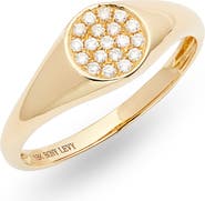 Bony Levy Kiera Classic Diamond Signet Ring (Nordstrom Exclusive)