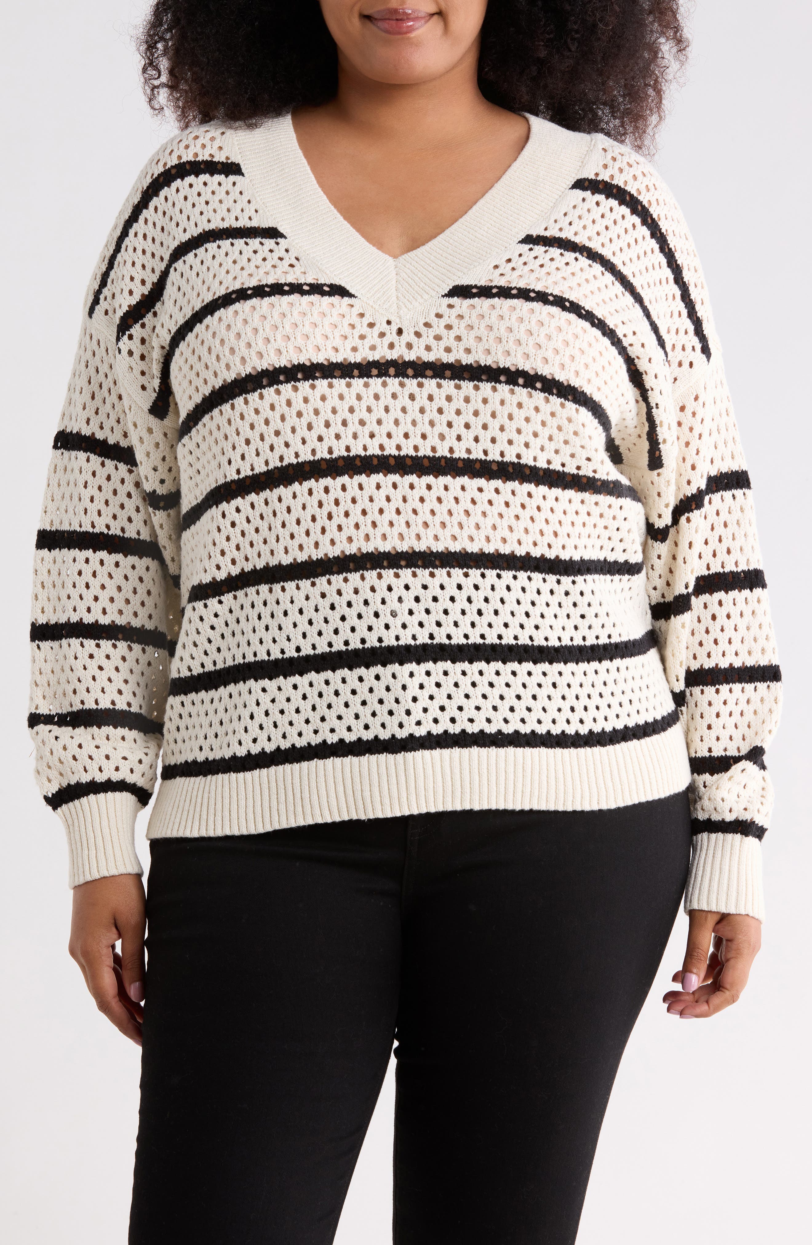Sanctuary Airy Openwork Sweater