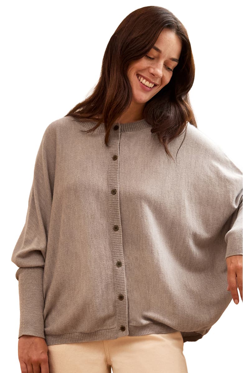 Celtic & Co. Fine Knit Merino Cardigan, Alternate, color, Oatmeal