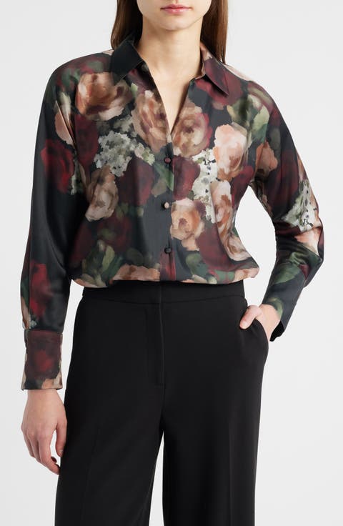 Floral Button-Up Shirt (Petite)