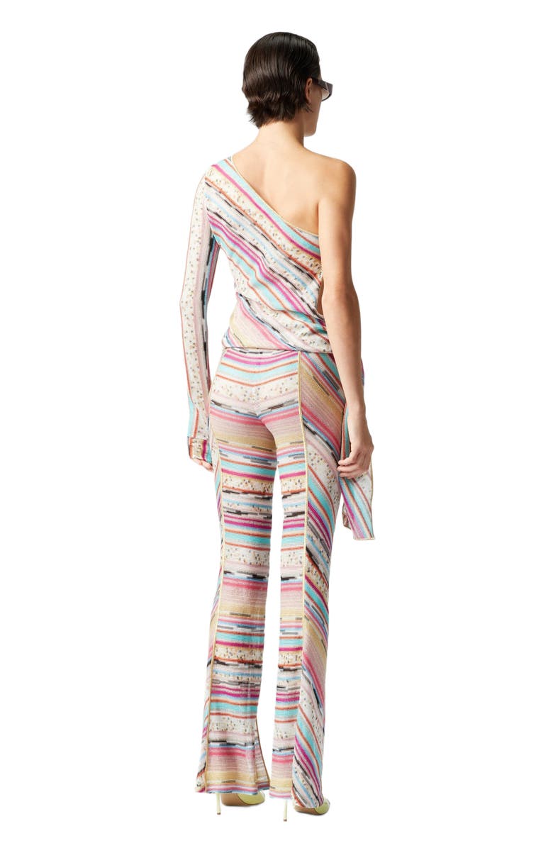 Missoni One-shoulder Sweater Knotted On The Side In Lamé Slub Viscose, Alternate, color, Multicoloured