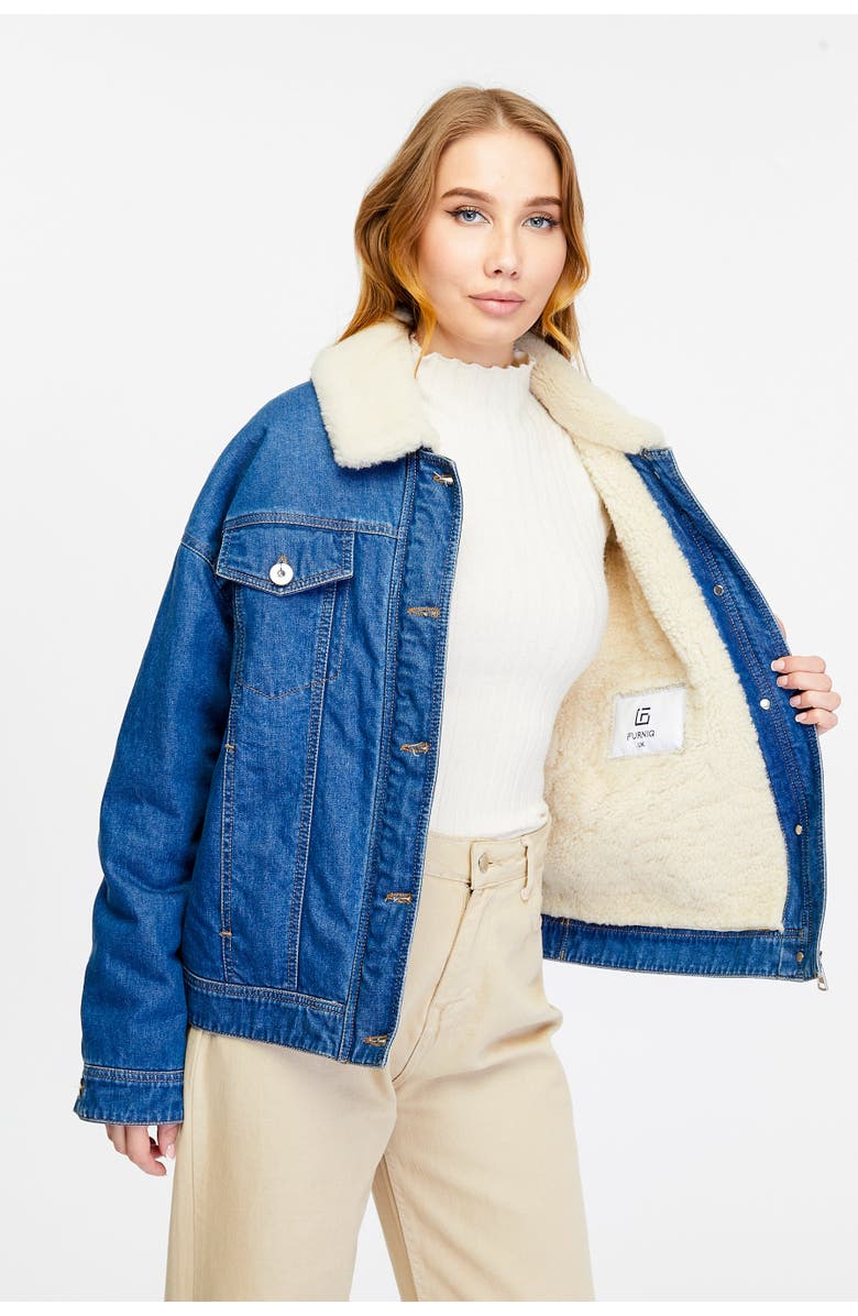 Furniq UK Miranda Jean Jacket, Alternate, color, Dark Blue