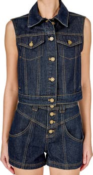 Endless Rose Crop Denim Vest