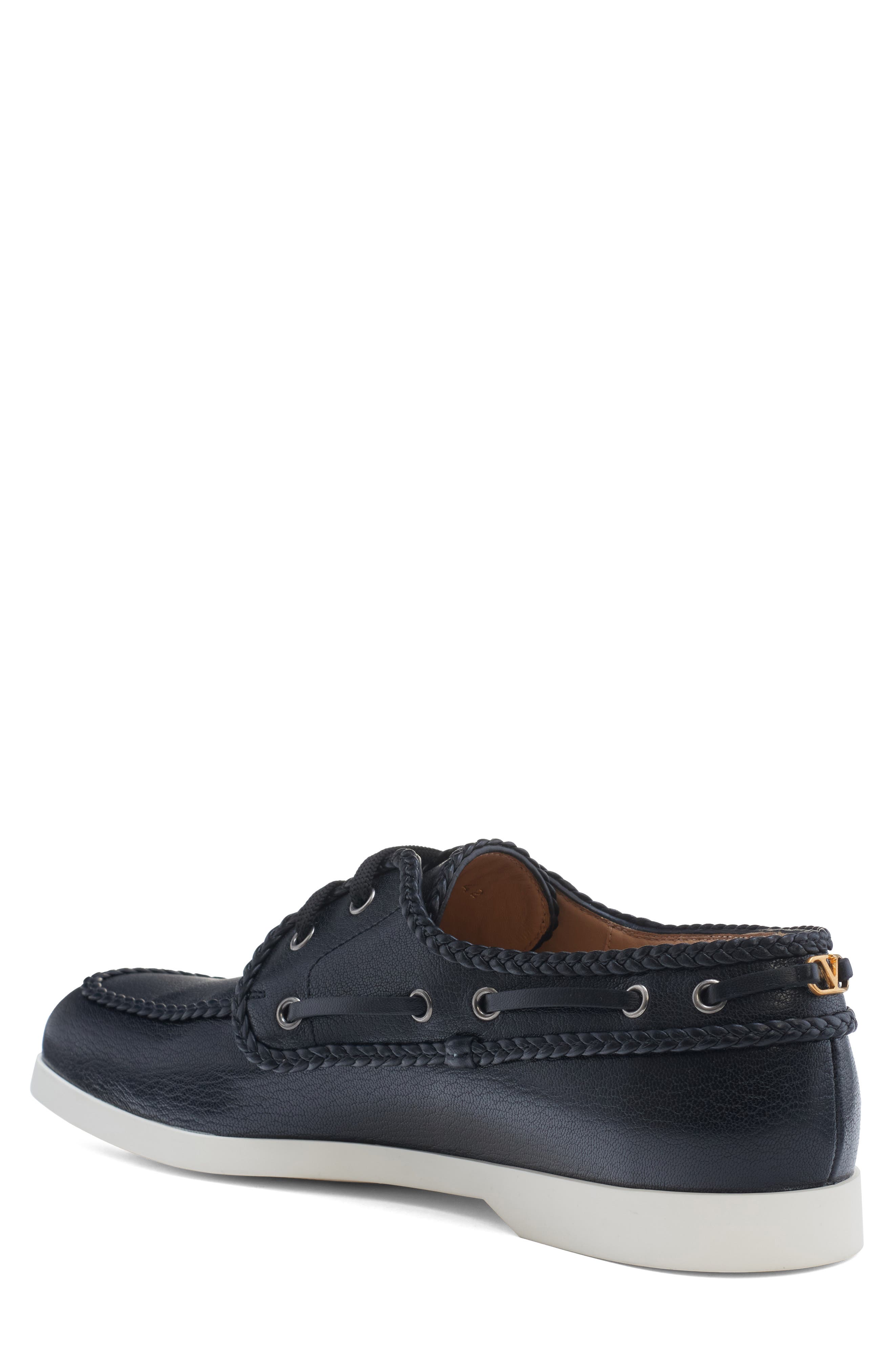 Valentino Garavani VLOGO Signature Boat Shoe, Alternate, color, Nero