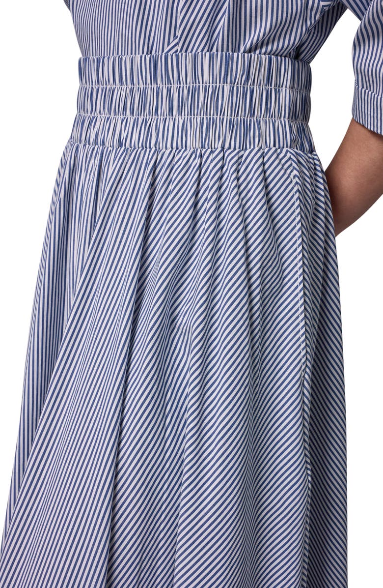Donna Karan New York Stripe Stretch Cotton Maxi Skirt, Alternate, color, Night Fall