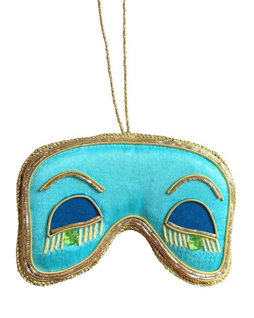 Pillowpia Holly Golightly Sleep Mask Ornament In Blue