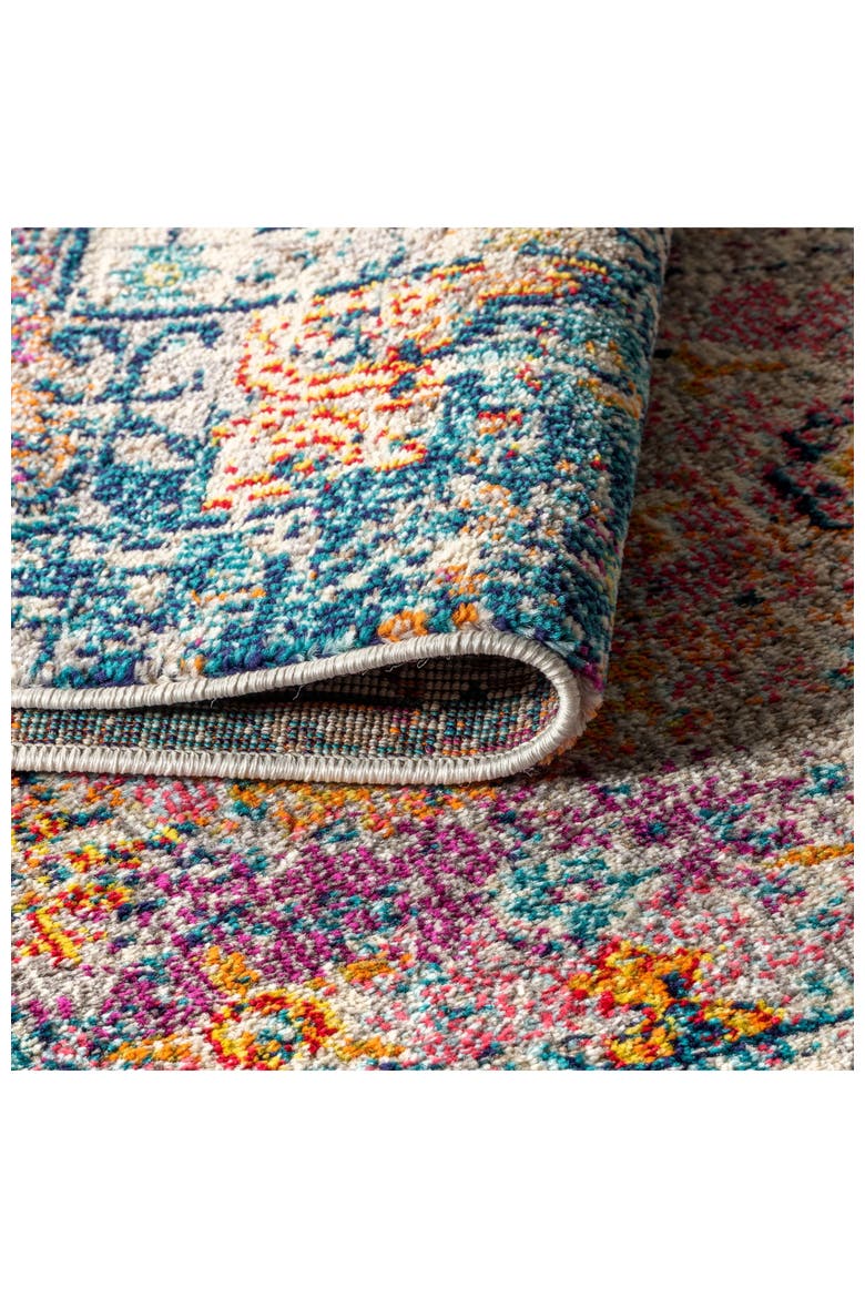 Bohemian FLAIR Boho Vintage Medallion Area Rug, Alternate, color, Cream/Navy