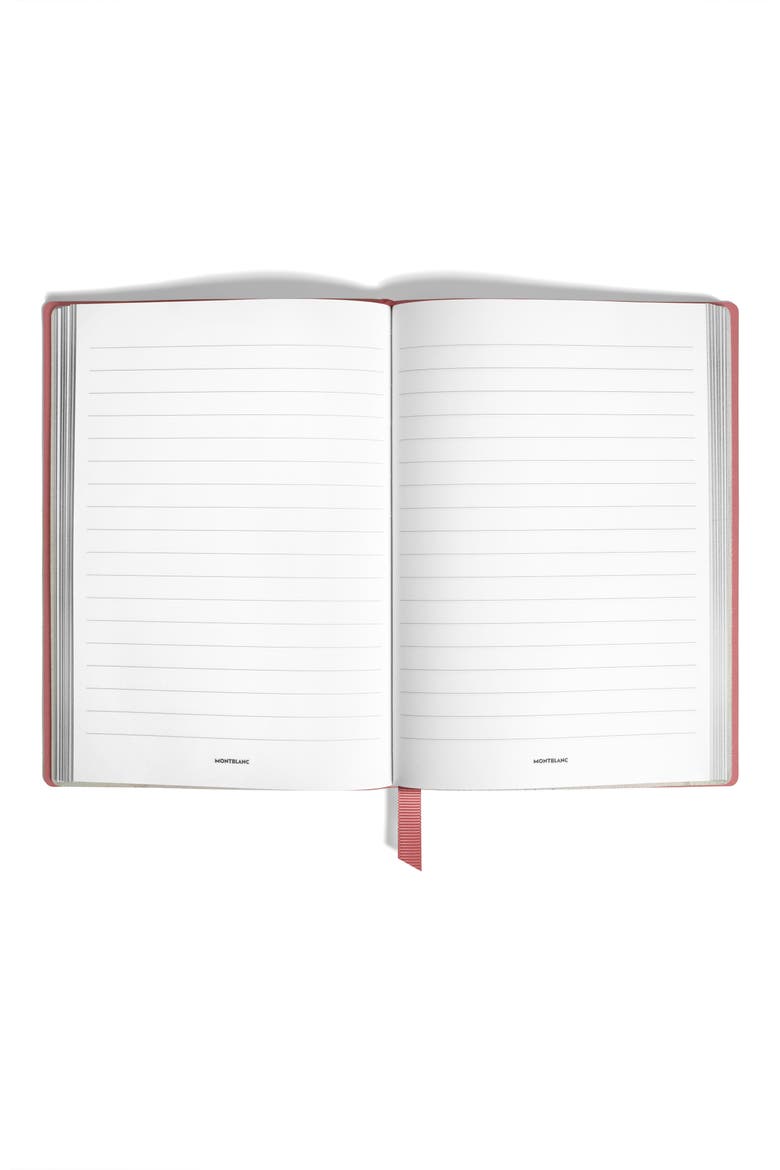 Medium Lined Leather Notebook, Alternate, color, PINK