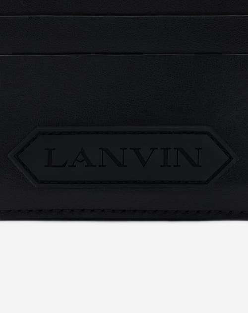 Lanvin Signature Leather Cardholder In Black