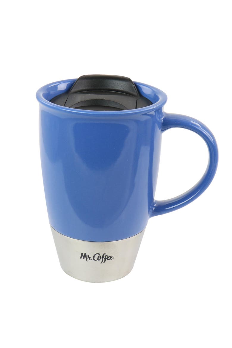 Coffee14 oz Stoneware Assorted Travel Mug Set of 3, Alternate, color, Blue