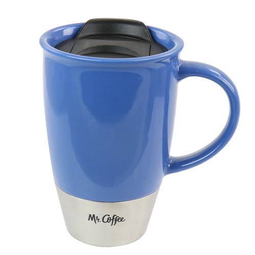 Mr Coffee Mr. Coffee Coffee14 oz Stoneware Assorted Travel Mug Set Of 3 In Blue