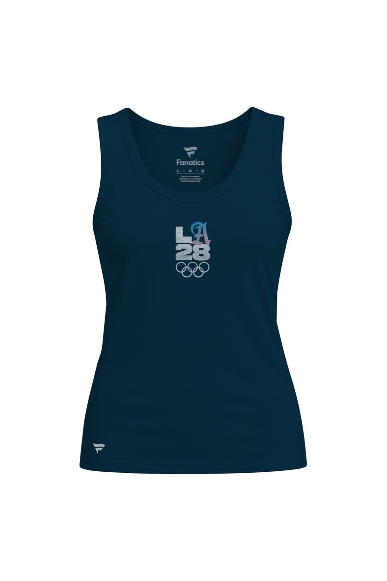 Women's Fanatics Navy LA28 Bluebell Collection Fitted Tank Top, Main, color, Navy