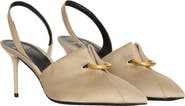 Balmain Cotton gabardine slingbacks with piercing