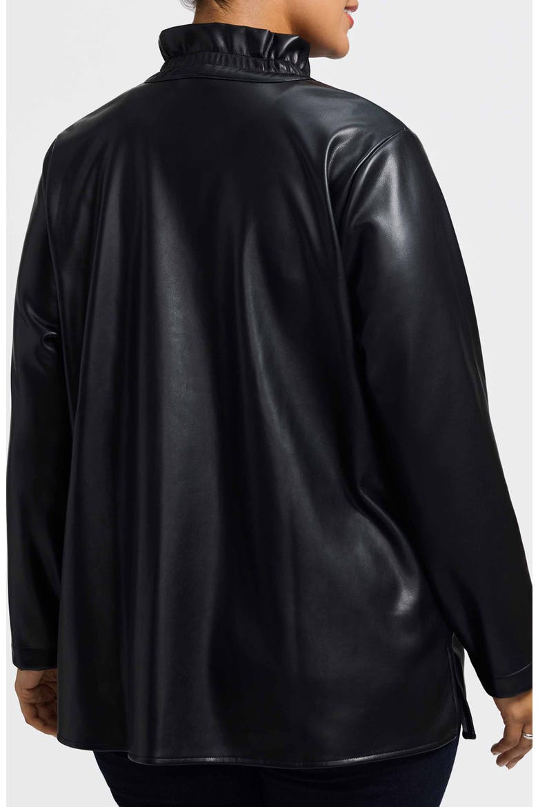 Carolina Faux Leather Button-Up Shirt Jacket, Alternate, color, BLACK