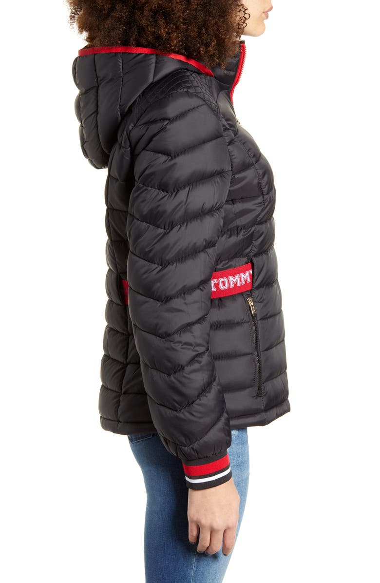 Tommy Sport Logo Cinch Waist Puffer Jacket, Alternate, color,