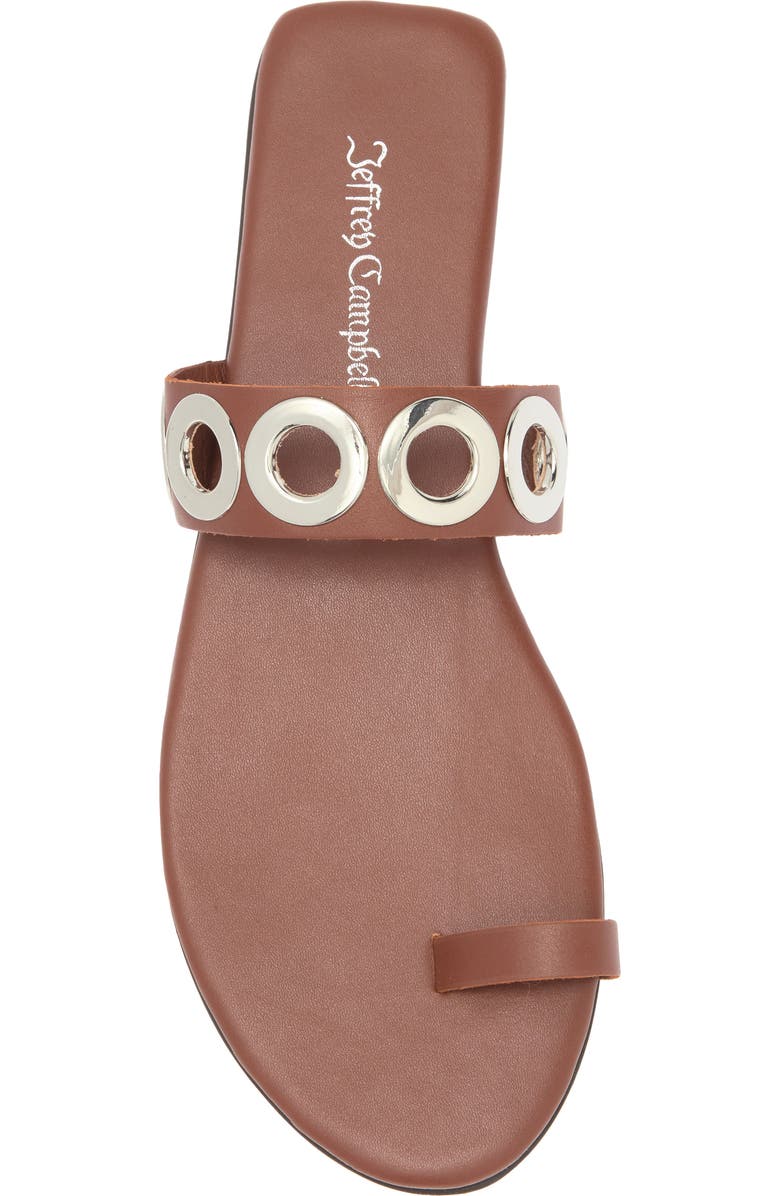 Jeffrey Campbell Riveted Slide Sandal, Alternate, color, Cognac Silver