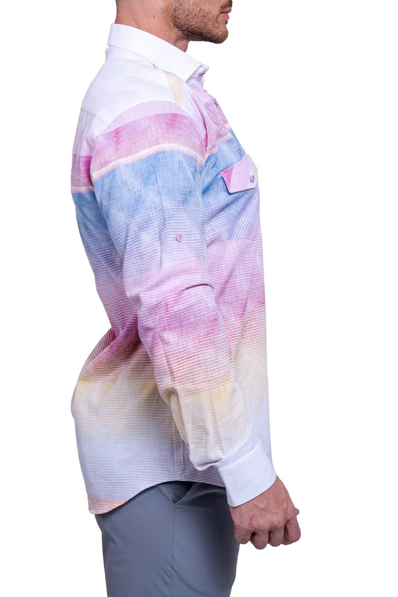 Archimedes Resistance Contemporary Fit Button-Up Shirt, Alternate, color, PURPLE