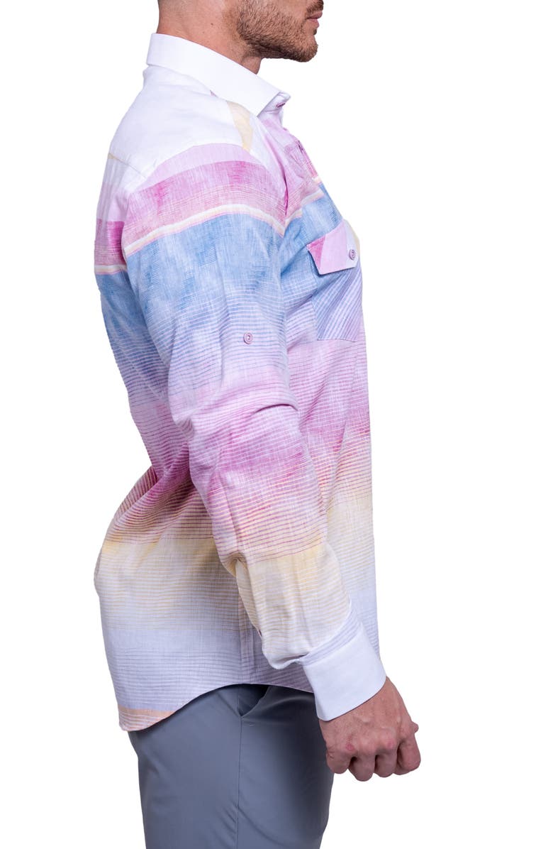 Maceoo Archimedes Resistance Contemporary Fit Button-Up Shirt, Alternate, color, Purple