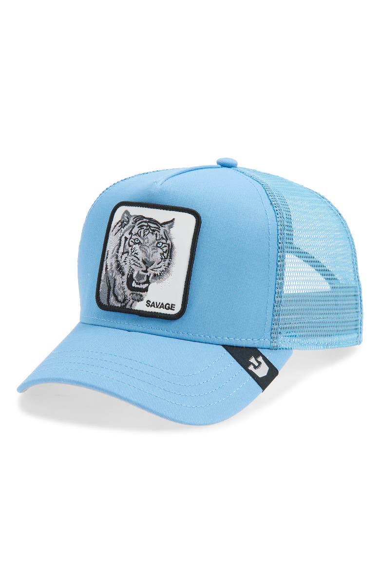 Goorin Bros. The Savage Tiger Trucker Hat, Main, color, Light Blue