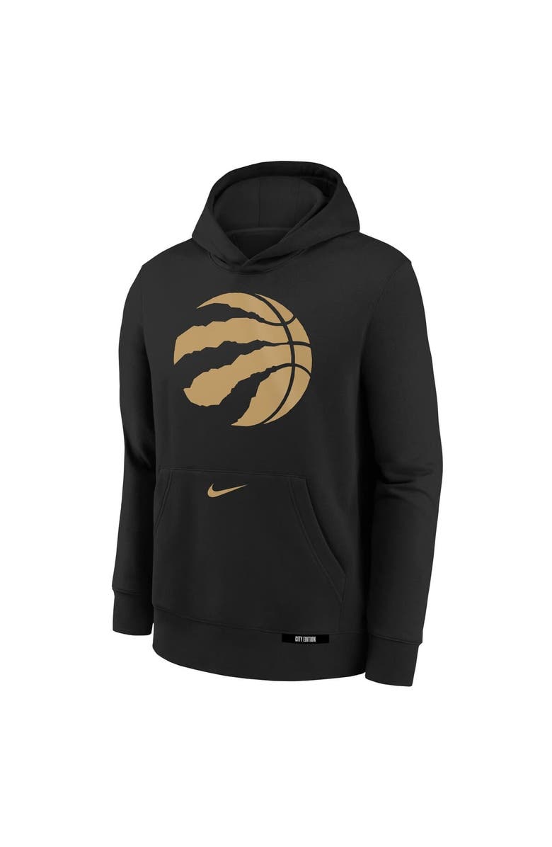 Nike Youth Nike Black Toronto Raptors 2024/25 City Edition Club Fleece Pullover Hoodie, Alternate, color, Black