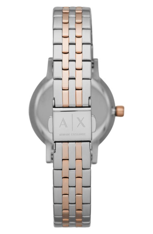 Armani Exchange Ax  Crystal Two-tone Bracelet Watch, 30mm In Silver