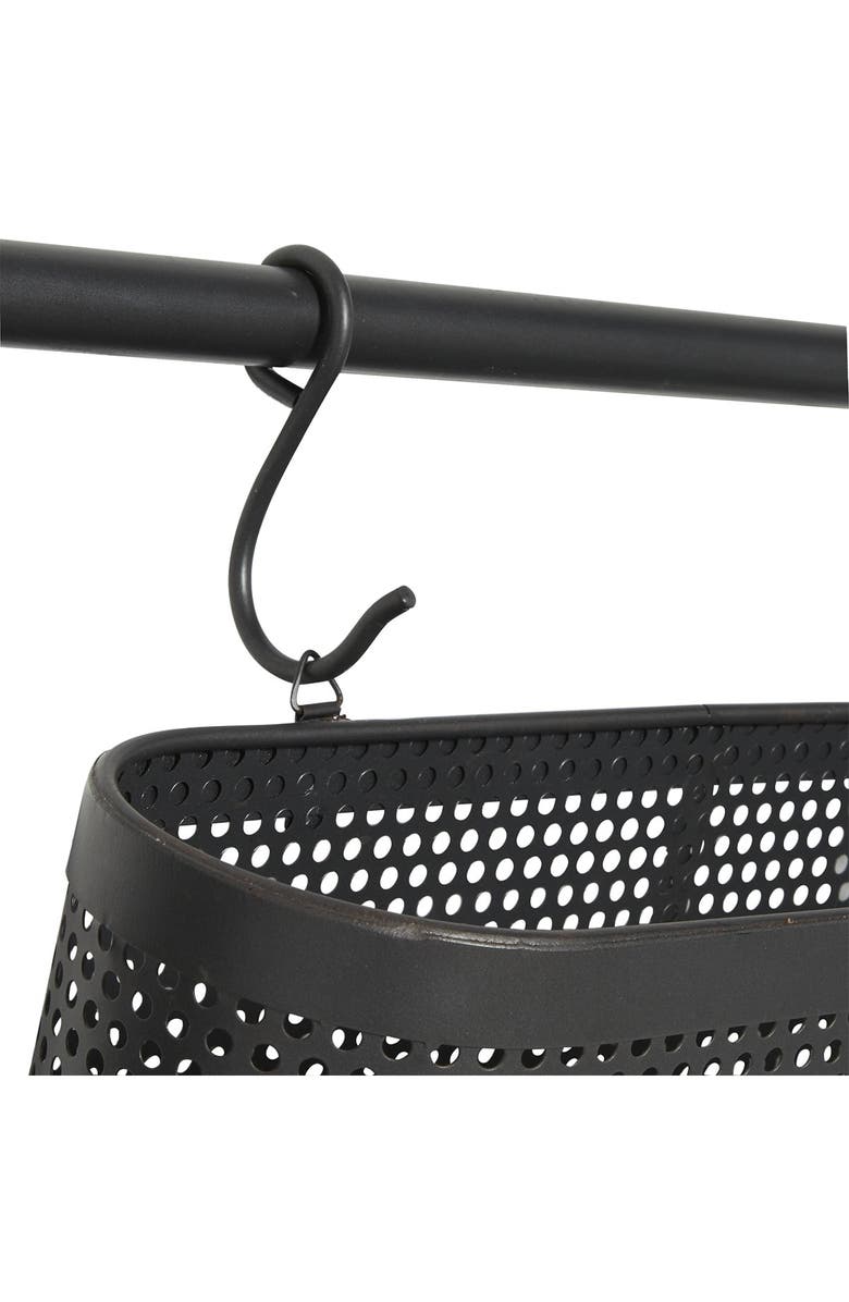 WILLOW ROW Black Iron Industrial Magazine Holder Rack, Alternate, color, 