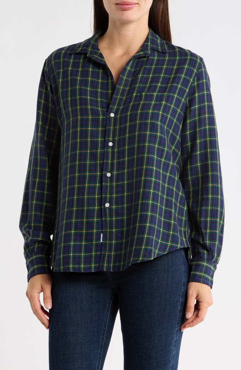 Frank & Eileen Relaxed Button-Up Shirt, Main, color, Navy Green Yellow Tartan