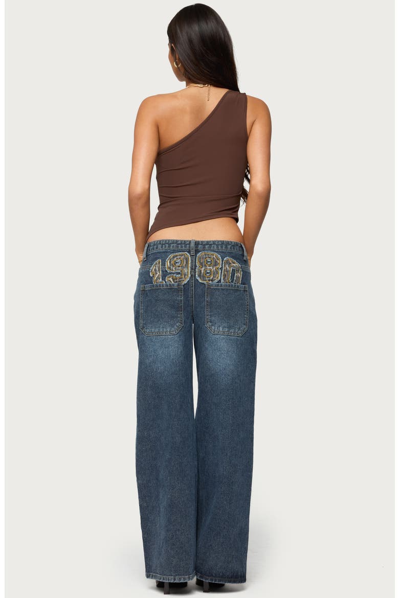 1980 Leopard Patch Low Rise Jeans, Alternate, color, BLUE