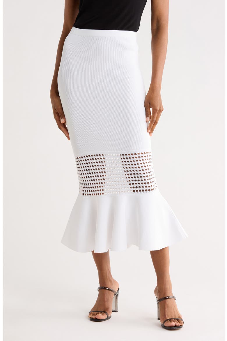 Georgia Eyelet Sweater Skirt, Main, color, IVORY