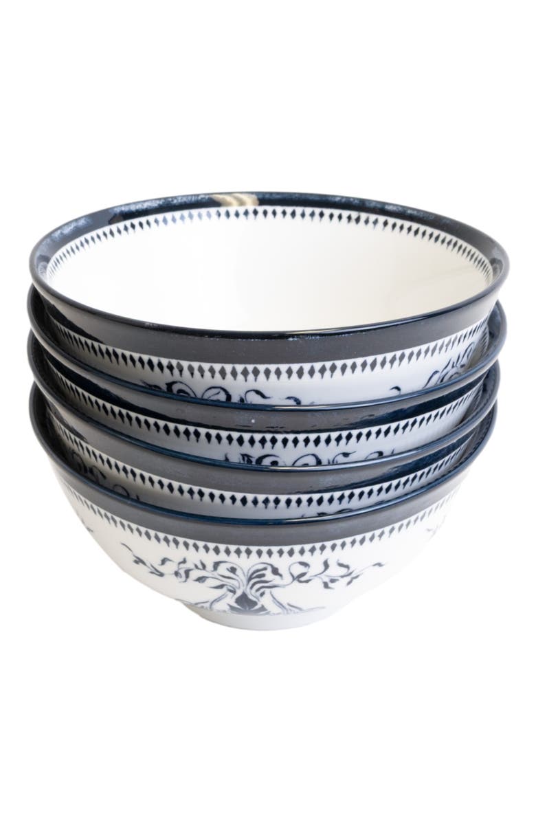 LEMIEUX ET CIE Bruges Porcelain 4-Piece Bowl Set, Alternate, color, Blue