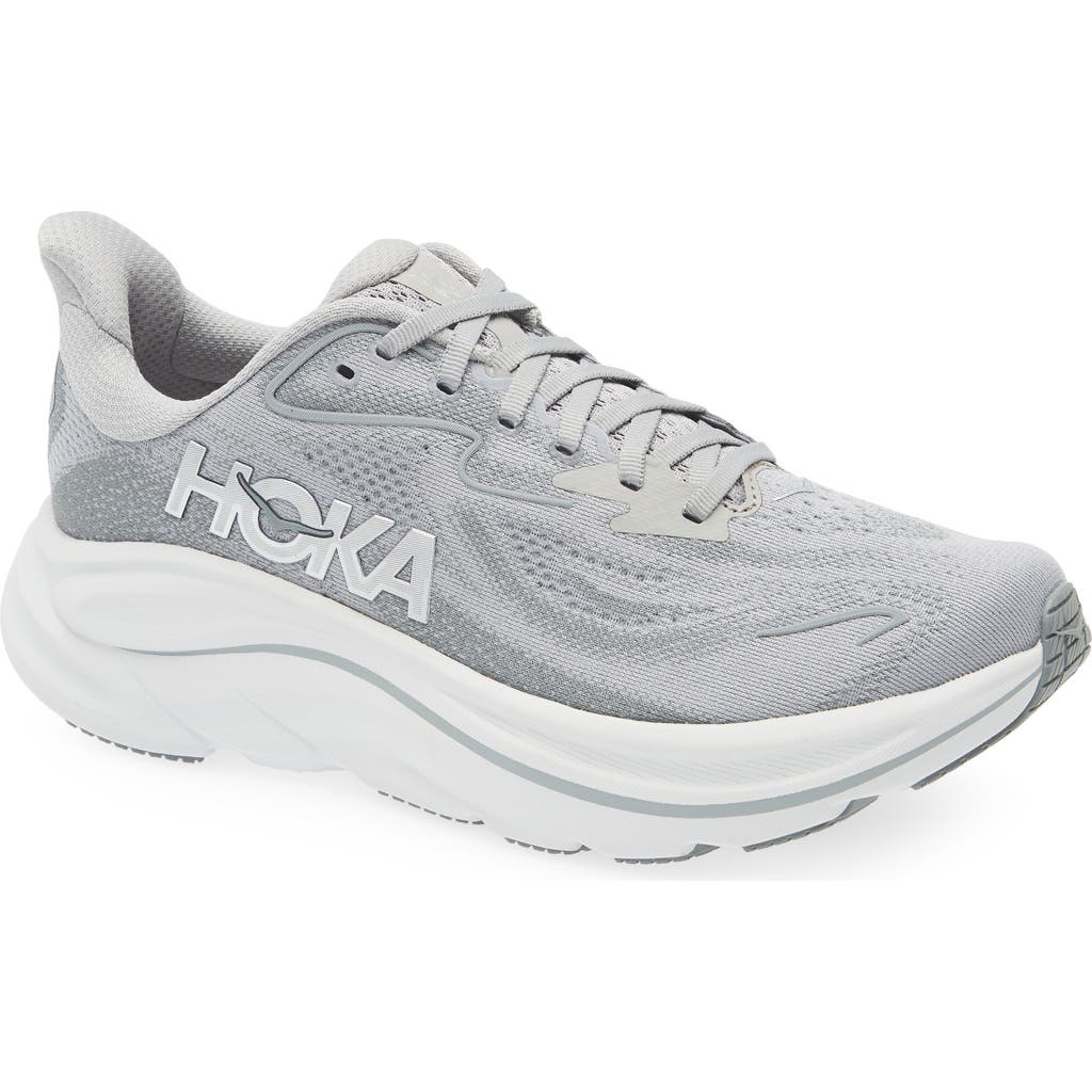 Hoka Clifton 10 Mesh-knit Sneakers In Gray