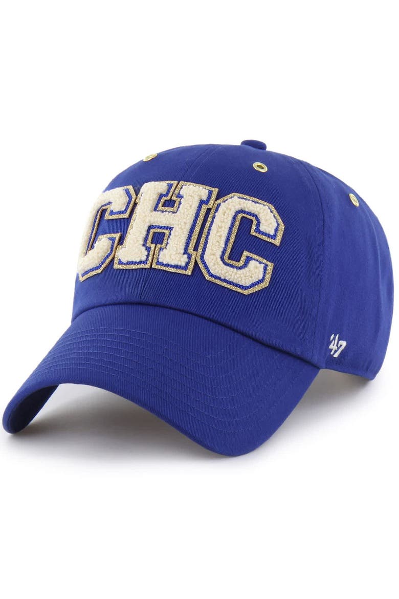 Men's '47 x Stoney Clover Lane Royal Chicago Cubs Acro Charm Clean Up Adjustable Hat, Alternate, color, Royal