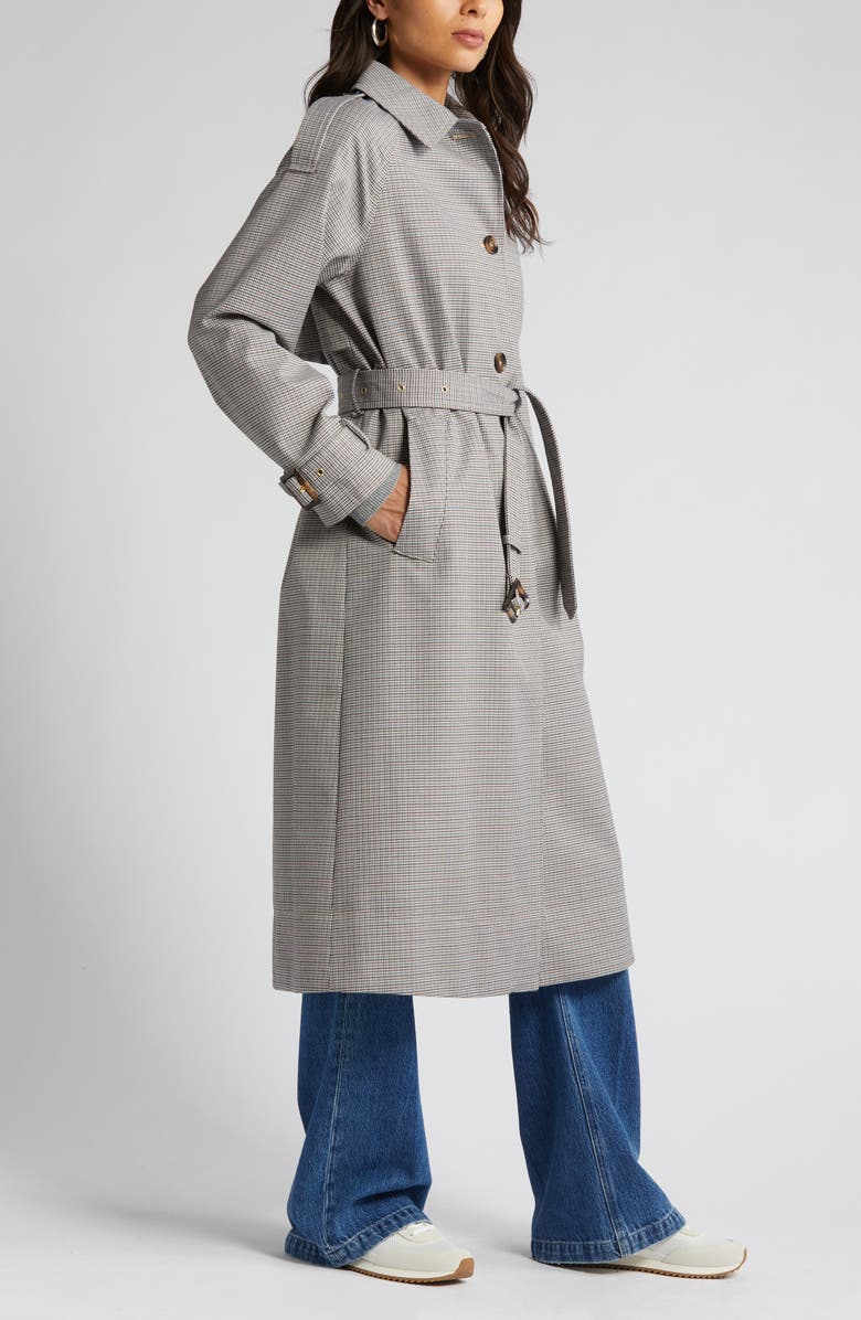 Barbour Marie Check Water Resistant Belted Trench Coat, Alternate, color, 