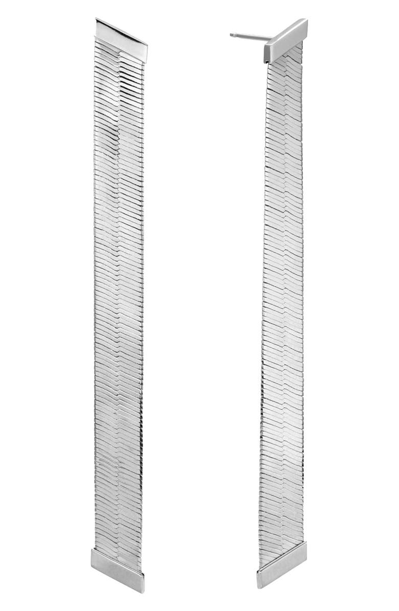 LANA Herringbone Linear Earrings, Main, color, White