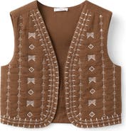MANGO TEEN Embroidered Quilted Cotton Vest
