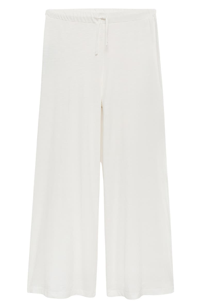 MANGO TEEN Cotton Wide Leg Pants, Alternate, color, Off White
