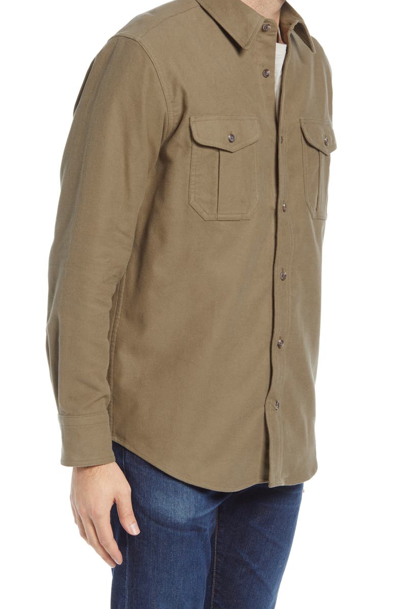 Filson Seattle Regular Fit Button-Up Moleskin Shirt, Alternate, color, 