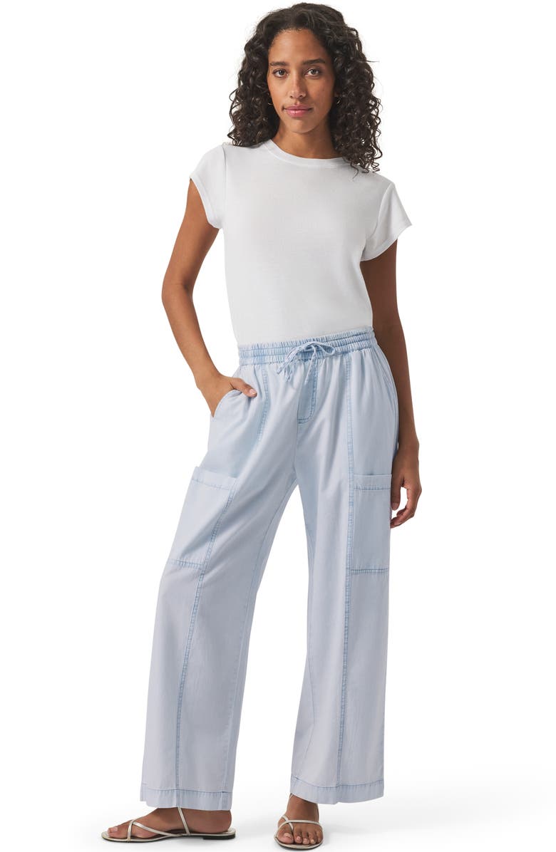 Splendid Indigo Stripe Wide Leg Pants, Alternate, color, Washed Indigo Stripe