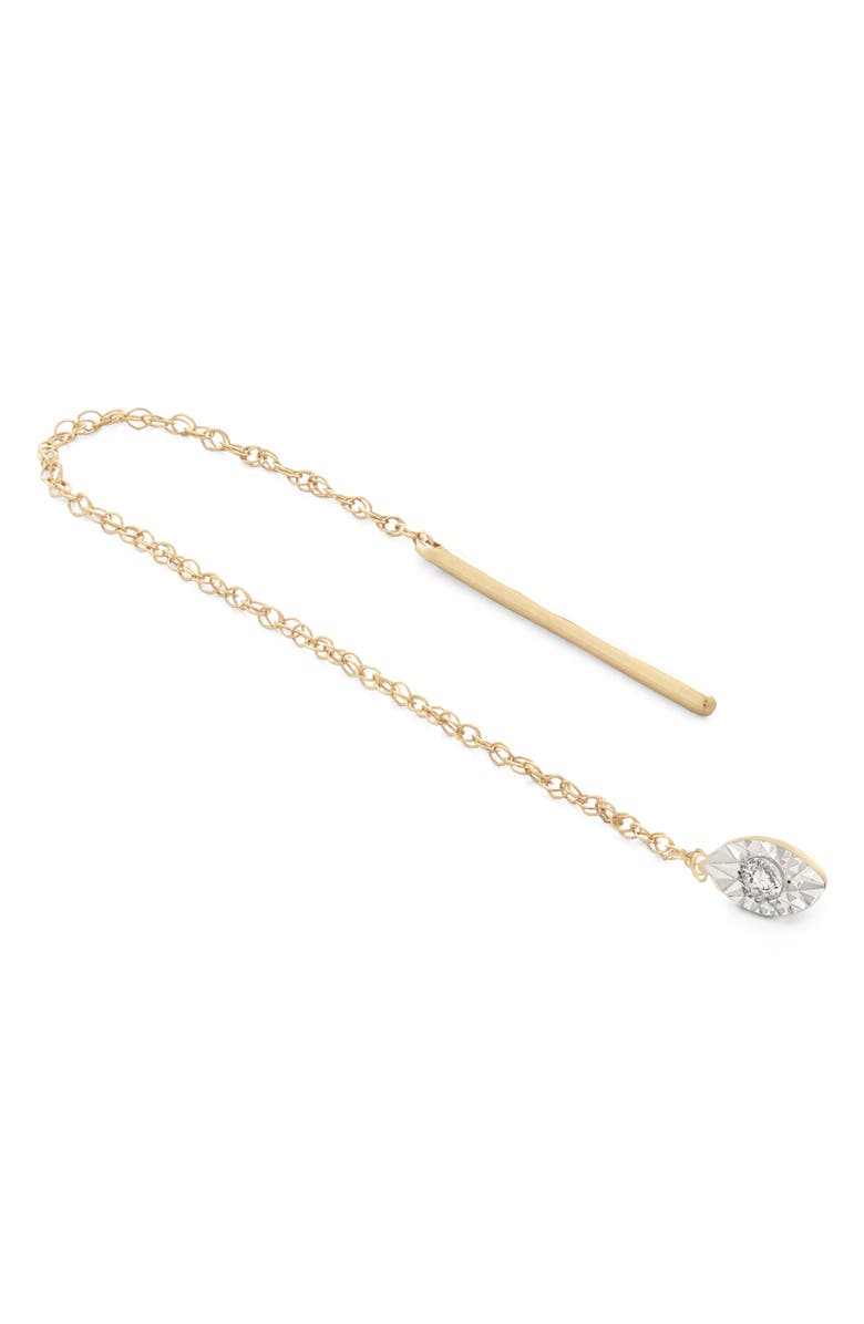 Monica Vinader 14K Gold Marquise Diamond Single Threader Earring, Main, color, 