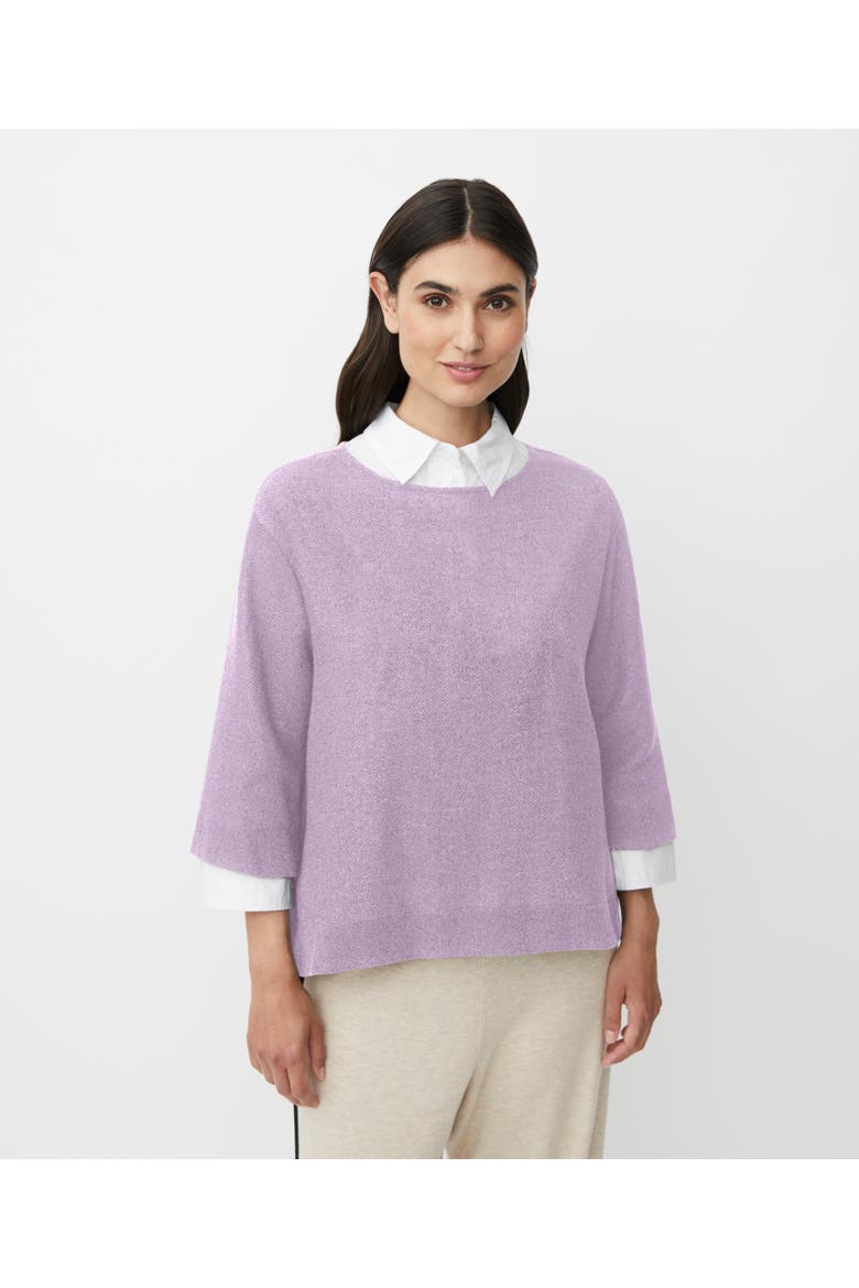 MaDarmi 3/4 Sleeve Round Neck Top, Main, color, WISTERIA