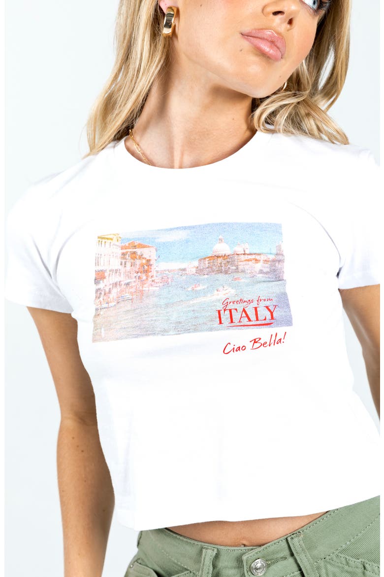 Italy Love Organic Cotton Crop Graphic T-Shirt, Alternate, color, WHITE