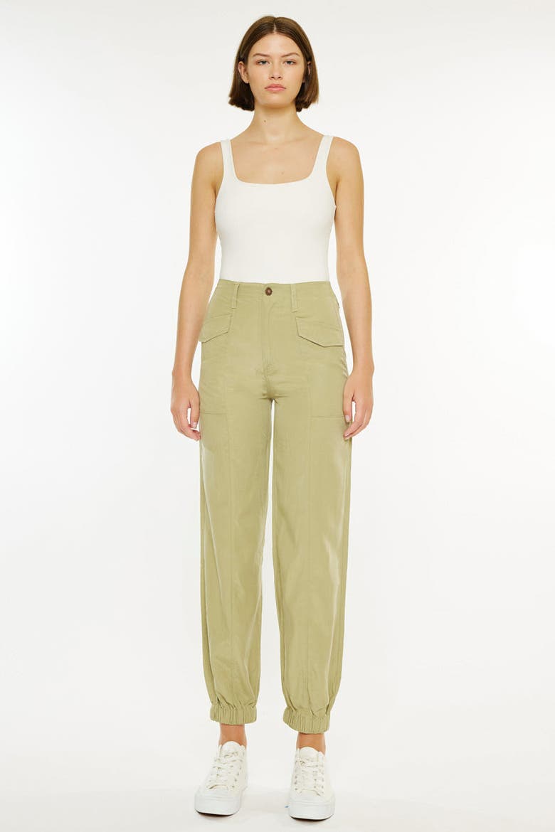 Karla Ultra High Rise Cargo Pants, Alternate, color, Sage
