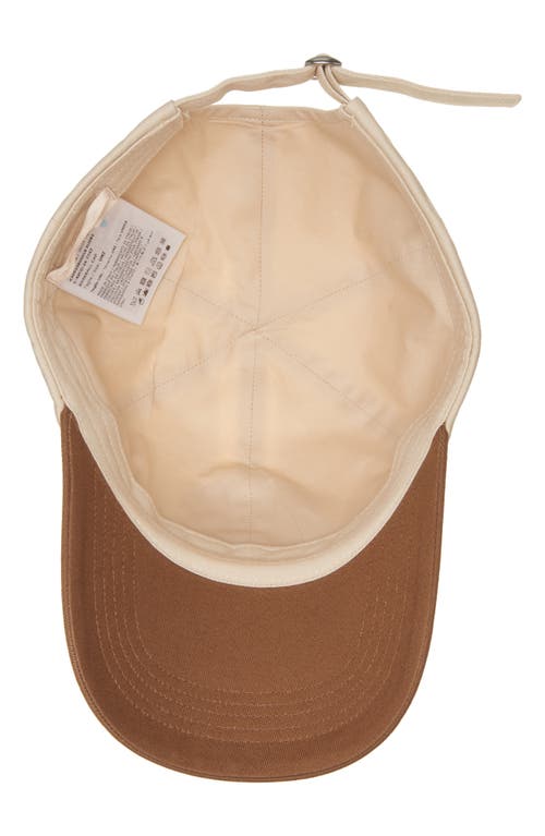 Moncler Two-tone Logo Patch Adjustable Baseball Cap In Brown