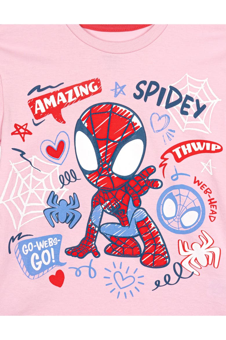 Spidey and His Amazing Friends 2-Piece T-Shirt and Leggings Set, Alternate, color, Pink Blue Spider Man
