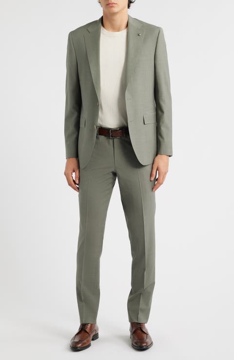 Esprit Contemporary Fit Sage Green Wool Blend Suit