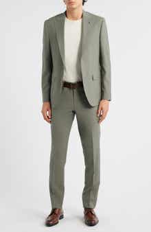 Esprit Contemporary Fit Sage Green Wool Blend Suit