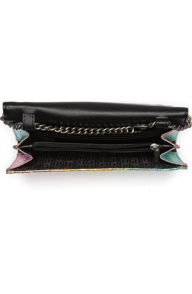 Kurt Geiger London Brixton Metallic Leather Wallet on Chain, Alternate, color,
