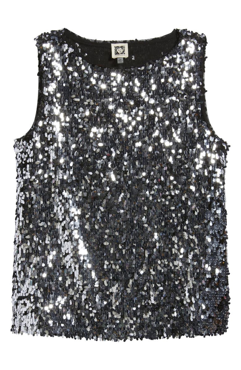Anne Klein Sequin Boat Neck Tank, Alternate, color,